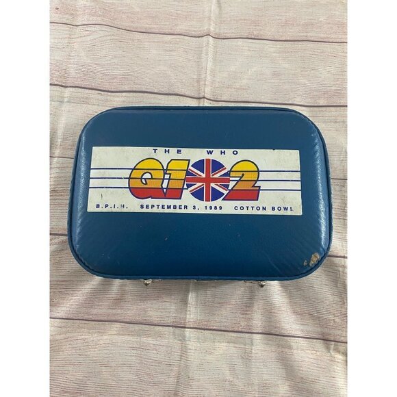 Vintage Boy's Blue Going To Grandma's Hard Shell Travel Case W/The Who 1989 Stic - Picture 6 of 11